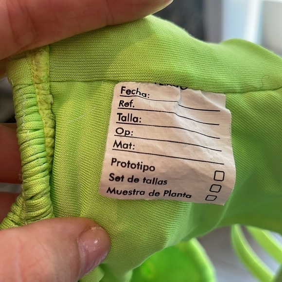 Peixoto neon bikini SET SMALL MEDIUM rouched sample adjustable straps HOT GREEN - Picture 12 of 13